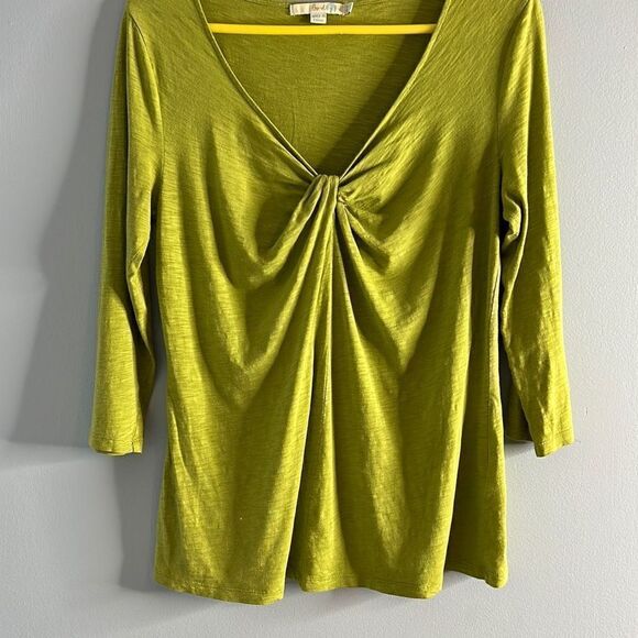 Boden Chartreuse Knot Shirt Sz 8 - Picture 1 of 5